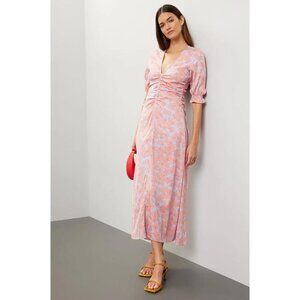 BAUM UND PFERDGARTEN Women's Amma Dress Size 40/US 8 In Peachy Water Flower